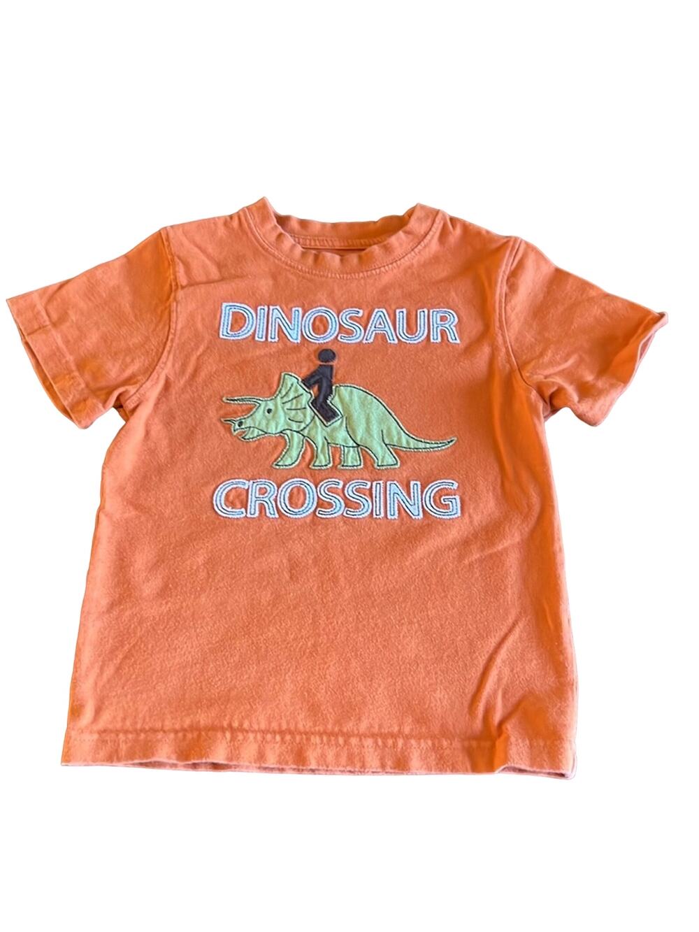 Dinosaur Appliqué Tee Shirt Boys Size 4 Short Sleeve